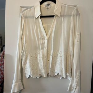 Express embroidered button down